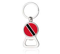 Trinidad and Tobago Flag Beer Bottle Opener Metal Glass Crystal Keychain Travel Souvenir Gift Keyring Accessories
