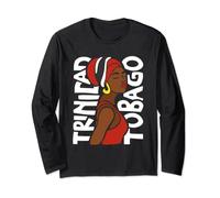 Trinidad and Tobago Flag Caribbean Traditional Ethnic Woman Long Sleeve T-Shirt