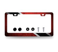 Trinidad and Tobago Flag License Plate Frame Stainless Steel License Plate Holder Colorful Car Accessories Decoration 6.3x12.3 Inch with 2 Holes Screws