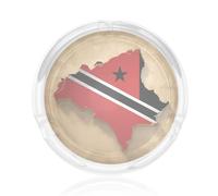 Trinidad and Tobago flag Map01 Outdoor terrace ashtray,cigar ashtray,outdoor ashtray and weed ashtray are both fashionable and practical