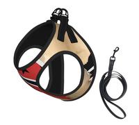 Trinidad And Tobago Flag Map01 Print Pet Supplies Adjustable Step-In Flex Breathable Mesh Dog Harness For Small Medium Dogs, S-L