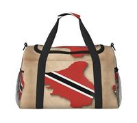 Trinidad and Tobago flag Map03 print Travel Duffle Bag Gym Bag for Women,Puffer Tote Bag,Weekender Overnight Bag Organizer, Black, One Size