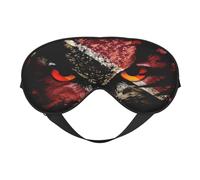 Trinidad and Tobago Flag Menacing Owl Eye Mask Sleep Mask Light BlockBlindfold Night Eyes Cover Soft Pressure-Free Eyeshade with Elastic Strap for Home Travel Office Nap Yoga