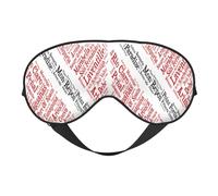 Trinidad and Tobago Flag with Cities Words Eye Mask Sleep Mask Light BlockBlindfold Night Eyes Cover Soft Pressure-Free Eyeshade with Elastic Strap for Home Travel Office Nap Yoga