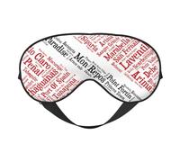 Trinidad and Tobago Flag with Cities Words Eye Mask Sleep Mask Light BlockBlindfold Night Eyes Cover Soft Pressure-Free Eyeshade with Elastic Strap for Home Travel Office Nap Yoga