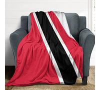 Trinidad And Tobago Flannel Bed Blanket Trinidad And Tobago Flag Soft Warm Fluffy Plush Throw Blanket for Sofa Chair Living Room Bedroom Office Travel,40"x50"