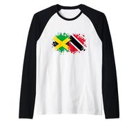 Trinidad & Jamaica Together, Half Trini, Half Jamaican Raglan Baseball Tee