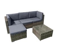 Oseasons Trinidad KD Rattan 4 Seat Modular Chaise Lounge Set in Brown - Brown - PE Rattan - 1