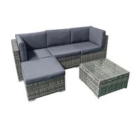 Oseasons Trinidad KD Rattan 4 Seat Modular Chaise Lounge Set in Grey - Grey - PE Rattan - 1