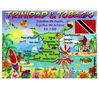 Trinidad & Tobago Map Caribbean Fridge Collector's Souvenir Magnet 2.5" X 3.5"