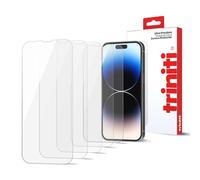 TRINITI 5-Pack, Full Coverage Screen Protector designed for iPhone 14 Pro 6.1-Inch, Anti Scratch, Impact Protection, 9H Hardness Tempered Glass Film Case-Friendly, HD Clear