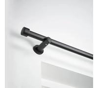 Trinity 28mm Eyelet Curtain Pole - Stud Finial - Matt Black - 120cm