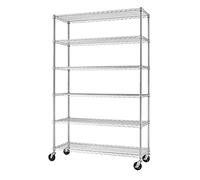 Trinity 6-Tier Wire Shelving Rack, 48" x 18" x 72" NSF