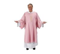 Trinity Church Supply Alpha Omega Dalmatic Inner Stole Christian Church Wear Catholic Pastor Clergy Cotton Vestment, Color - Rose, Length - 48 Inch