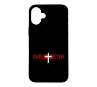Trinity Love Clothing Co. Simple Gospel message Jesus Saves Case for iPhone 16 Plus