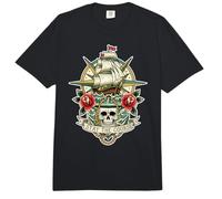 Trinity Love Clothing Co. Stay The Course Tattoo Skull Ship Comfort Colors Adult Heavyweight T-Shirt