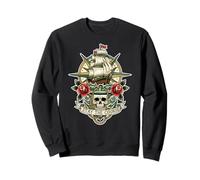 Trinity Love Clothing Co. Stay The Course Tattoo Skull Ship Sweatshirt