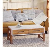 Trinity Reclaimed Wood & White Coffee Table - 2 Drawer