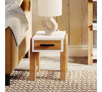 Trinity Reclaimed Wood & White Side Table - 1 Drawer