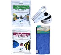 Trinity Treats Two Little fishies Green Seaweed Purple Seaweed and Seaweed Clip for Saltwater Fish Including Microfiber Cleaning Cloth(Green Seaweed, Purple Seaweed, Seaweed Clip for Saltwater Fish)