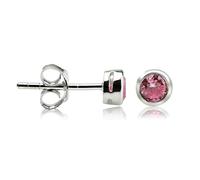 Trink Birthstone Stud Earrings for Women - 925 Sterling Silver - 5mm Small Stud Earrings - Cubic Zirconia, Opal, Freshwater Pearl - Gift Jewellery (July)