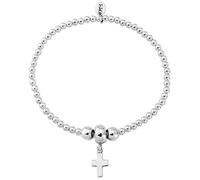 Trink Brand Grace Crucifix Cross Sterling Silver Beaded Charm Bracelet