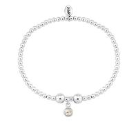 TRINK Brand Sterling Silver Beaded Birthstone Bracelet for June Freshwater Pearl