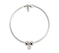 Trink Brand Sterling Silver Birthstone Stopper Bracelet for June Freshwater Pearl