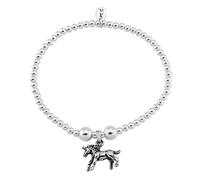 Trink Brand Unicorn Sterling Silver Beaded Charm Bracelet