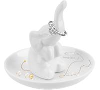 Trinket Dish,Gifts for Women Elephant Ring Holder, Ring Holder, Trinket Dish Gift for Mum,Jewellery Dish,Jewellery Tray,Mother's Day Birthday Valentines Christmas Gifts for Wome (White Elephant)