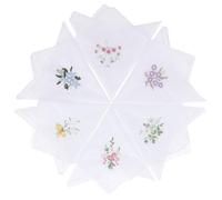 Trinkrittey 6Pcs Ladies Cotton Handkerchiefs Vintage Floral Lace Handkerchiefs Flower Embroidered Hankies for Wedding Party Gifting Home Decor