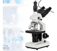 Trinocular Digital Microscope: 40X-5000X Zoom, Upper and Lower Dual LED Lights, N.A. 1.25 Abbe Condenser, Interpupillary Adjustment 50-75mm for High-Resolution Imaging | w/ Optional 2mp Camera B
