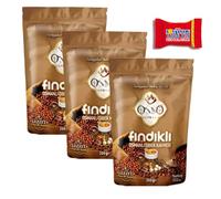 Trinovi Osso Turkish Ottoman Hazelnut Coffee, 3 x 200g, Traditional, Aromatic Ottoman Coffee, Freshly Ground, Flavored Roasted Coffee, Including Tony's Chocolate