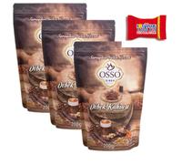 Trinovi Osso Turkish Ottoman Dibek Ground Coffee, 3 x 200g, Traditional, Aromatic Ottoman Coffee, Freshly Ground, Flavored Roasted Coffee, Including Tony's Chocolate
