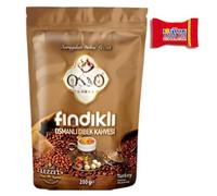 Trinovi Osso Turkish Ottoman Hazelnut Coffee, 1 x 200g, Traditional, Aromatic Ottoman Coffee, Freshly Ground, Flavored Roasted Coffee, Including Tony's Chocolate