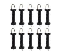 Trintion 10PCS Electric Fence Handles Insulated Spring Tension Gate Handle for Fencing Black
