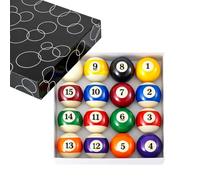 Trintion 16 Spots and Stripes 2" Pool Ball Set - UK Full Size Regulation Billiard Balls for Professional Play, Game Rooms, and Bars - High Impact Resistant & Perfectly Balanced Set