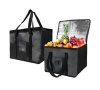 Trintion 1Pcs/2Pcs Soft Cooler Bag, 40L Food Delivery Bag for Hot and Cold Food Delivery, Large Cool Bag with Zipper Closure for Camping BBQ Shopping Fishing Family Outdoor Travel