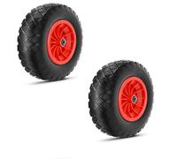 Trintion 2pc 16" Wheelbarrow Wheel 4.80/4.00-8 Pneumatic Trolley Wheel Load 100Kg Puncture Proof Solid Tyre Bore Heavy Duty Replacement Tire for Garden Trolley Trailer Wheelbarrows Truck (2)