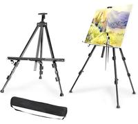 Trintion 2PCS Table Easel Box Art Supplies Easel Box Wooden Adjustable Foldable Desktop Sketch Portable Art Painting Storage Box