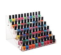 Trintion 6 Tiers Nail Polish Stand 66 Bottle Capacity Acrylic Clear Nail Polish Display Essential Oil Stand Holder Makeup Organizer 12.1x9.76x7.28 Inches