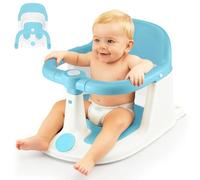 Trintion Baby Bath Seat, Non-Slip Soft Toddler Bath Chair 6 Months Plus with Suction Cups, Ergonomic Baby Bath Support, Grey (Blue, Upgrade)