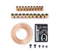 Trintion Brake Pipe Repair Kit 25Ft Brake Pipe Flaring Tool Kit 3/16" Brake Line Repair Kit 10mm Car Brake Line Replacement Cutter Bender Brake Pipe Flaring Tool Joint for Car Braking System