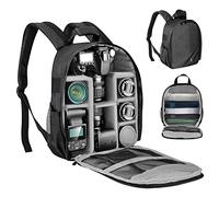 Trintion Camera Backpack Waterproof Photography Camera Case Laptop Photography Backpack with Removable Padded Insert for DSLR SLR Camera Lens Case Fits Up to 13 inch Laptop (Grey)