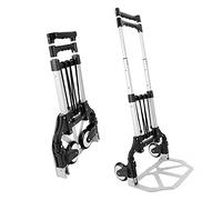 Trintion Folding Hand Truck Lightweight Heavy Duty Folding Trolley with Wheels Steel Telescoping Handle Foldable Trolley for Luggage Travel Auto Moving Office Industrial Warehouse Hand Truck