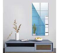 Trintion Mirror Wall Sticker Square Acrylic Mirror Tiles 12/inch Mirror DIY Wall Sticker Removable Self-Adhesive for Home Wall Decoration Room Sofa TV Background Wall 30x30cm 8pcs Silver
