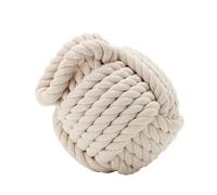 Trintion Nautical Knot Door Stop 15cm - Heavy Duty Decoration Rope Knot 1.5kg - Cream Rope Door Weight Stopper