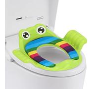 Trintion Potty Training Toilet Seat 38x35cm Kids Non-Slip Splash Resistant Comfortable Toilet Trainer with Handles and Backrest Portable Toddler Toilet Seat Pads for Round and Oval Toilets (Green)