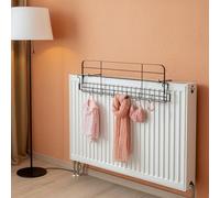 Trintion Radiator Drying Rack Over The Radiator Clothes Airer with 6 Hooks No Drill Installation Towel Warmer & Space Saving Laundry Drying Rack for Bathroom Bedroom Kitchen Black