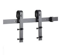 Trintion Sliding Barn 5FT Barn Door Sliding Kit Steel Slide Sliding Track Rail Hanger Roller Steel Rail Track System for Single Wooden Door